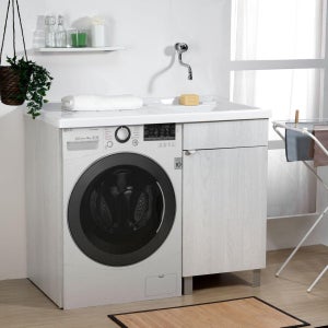 Mobile lavanderia copri lavatrice 124x65 Lady 3 ante con vasca