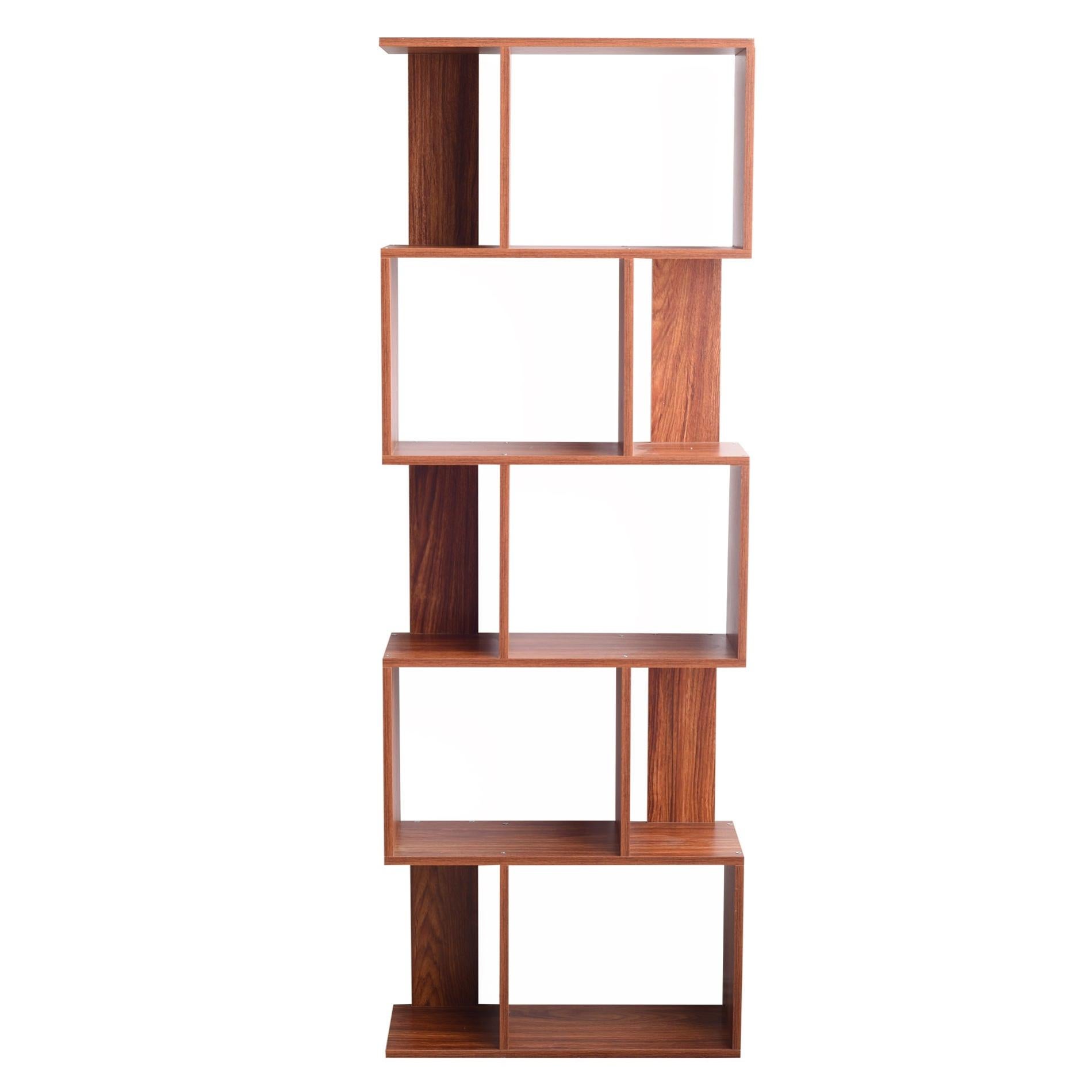 Libreria A 5 Ripiani HOCSOK Con 2 Cassetti | 90x30x180 Cm | Legno E Metallo | Per Soggiorno, Ufficio, Camera - Foto 7