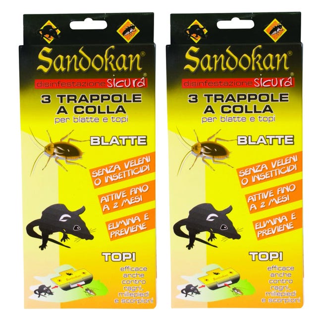 Trappole adesive per scarafaggi e insetti Blatrap - 5pz Trappole adesive per scarafaggi e insetti Blatrap - 5pz