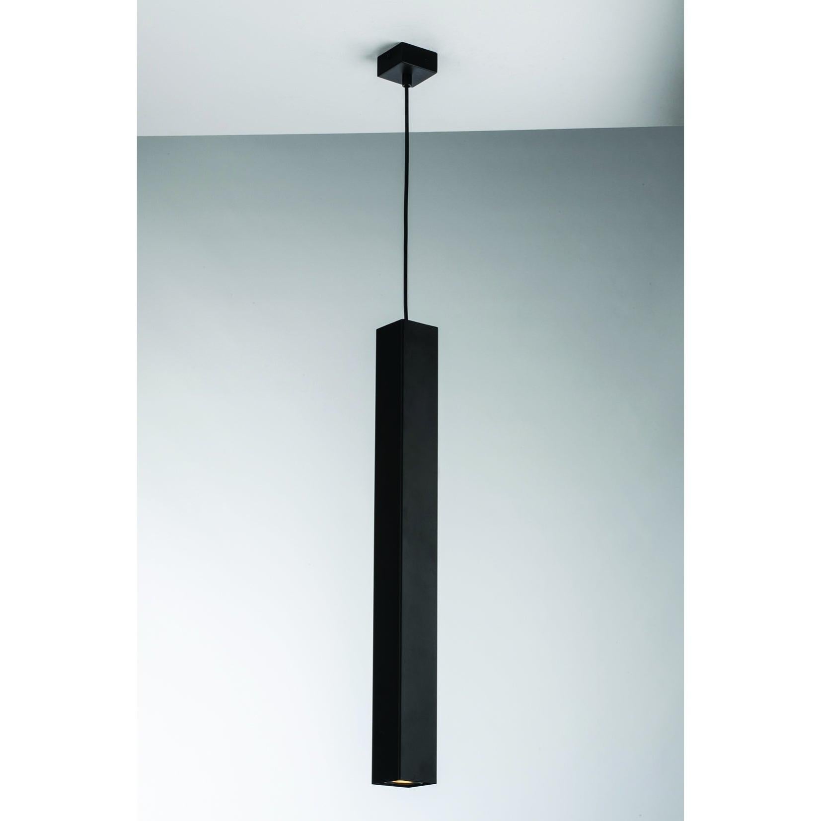 Lampada A Sospensione Lux Balto – Paralume In Vetro Nero – Attacco E27 – Altezza 30 Cm – Luce Ambientale Per Interni IP20