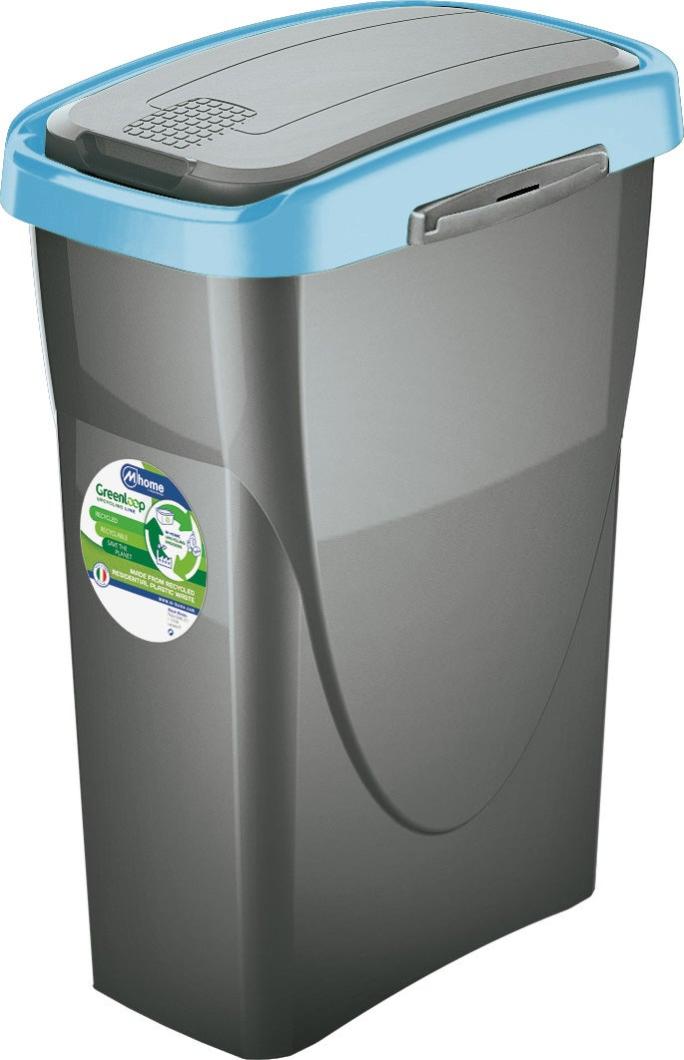 Stefanplast Pattumiera Ecogreen 37x37x56 50LT Nero/Blu - 6