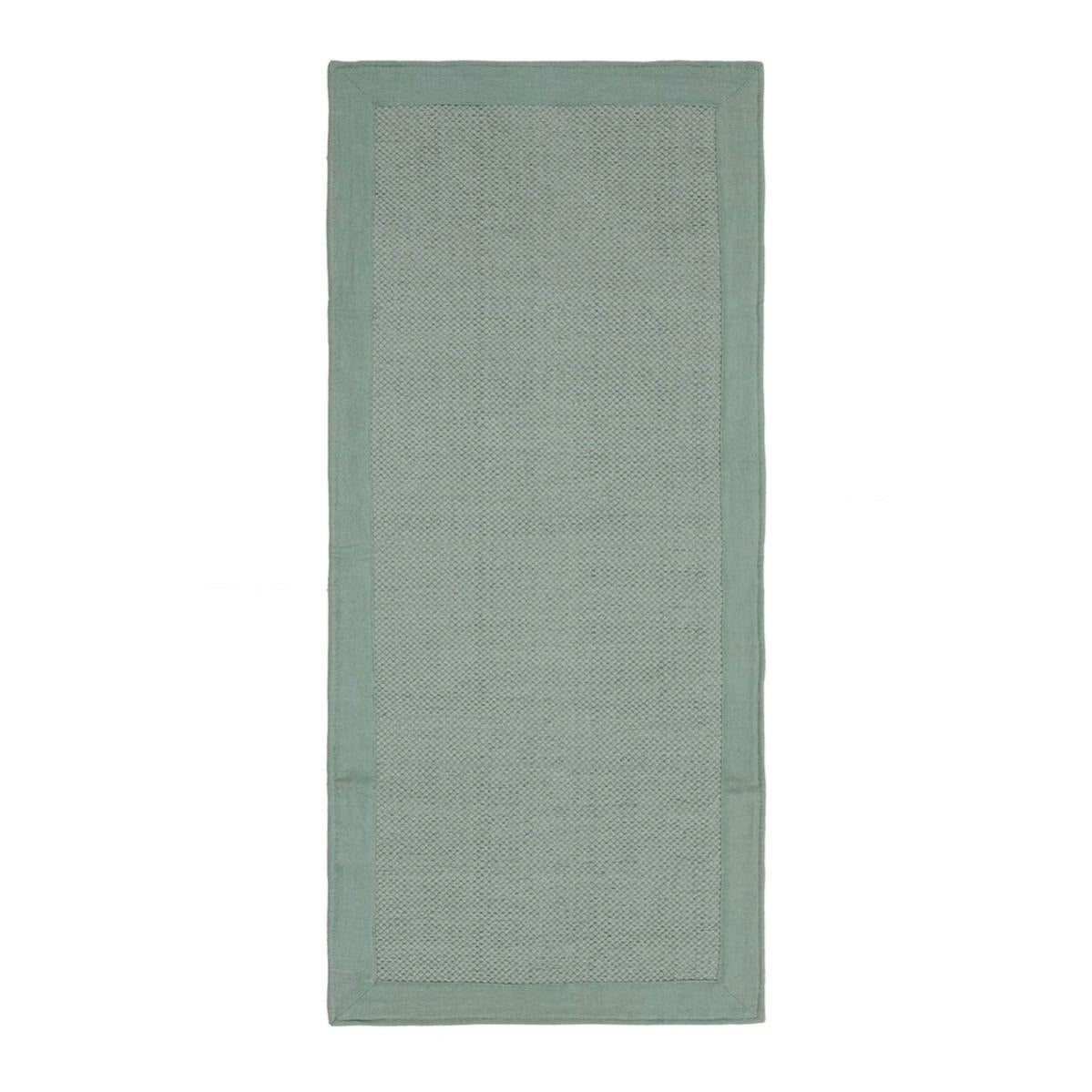 Tappeto Bagno Morbido Fiori – Verde, 50x110 Cm, In Spugna Di Polipropilene, Fondo Antiscivolo, Lavabile In Lavatrice, Made In Italy