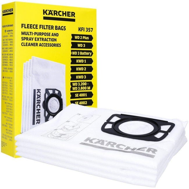 DrRobor Sacchetti per Karcher WD3, Sacchi Filtro di Carta 6.959-130.0 per Kärcher  WD3 MV3 Aspirapolvere Ricambi di Accessorio (6 Pezzi) : : Casa e  cucina