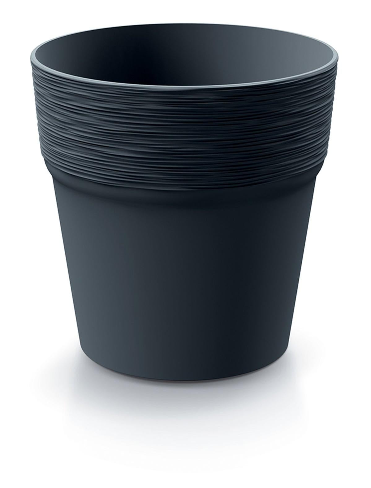 HAC24 Vaso di fiori quadrato in plastica, 40 x 40 cm, con piattino