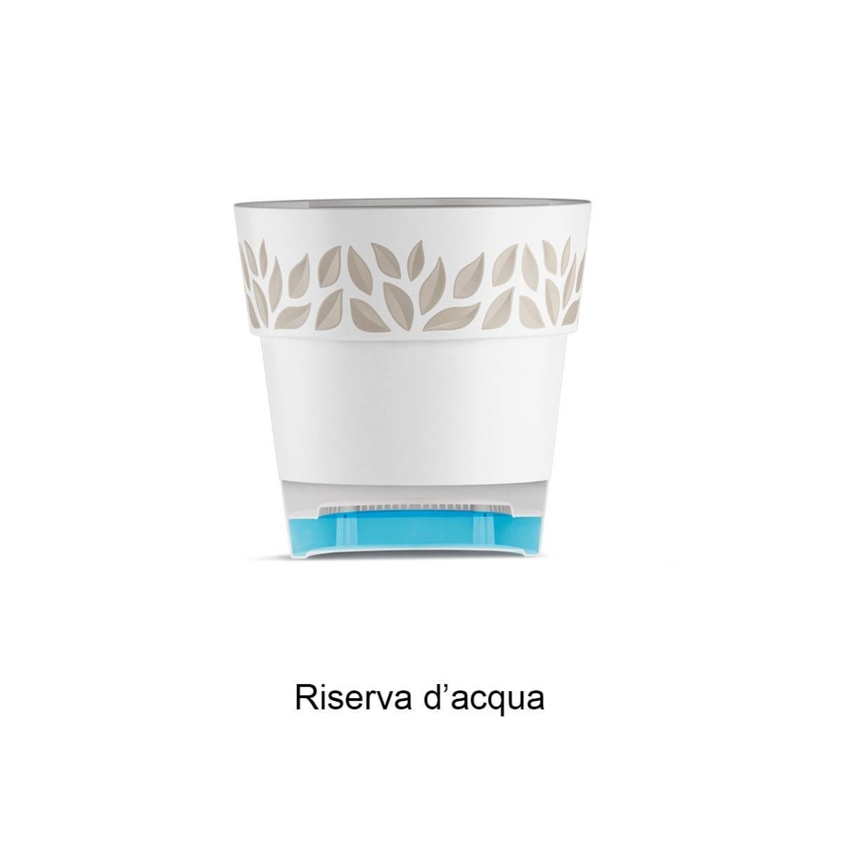 Stefanplast vaso fioriera cloe ø 30 tortora, con riserva d'acqua