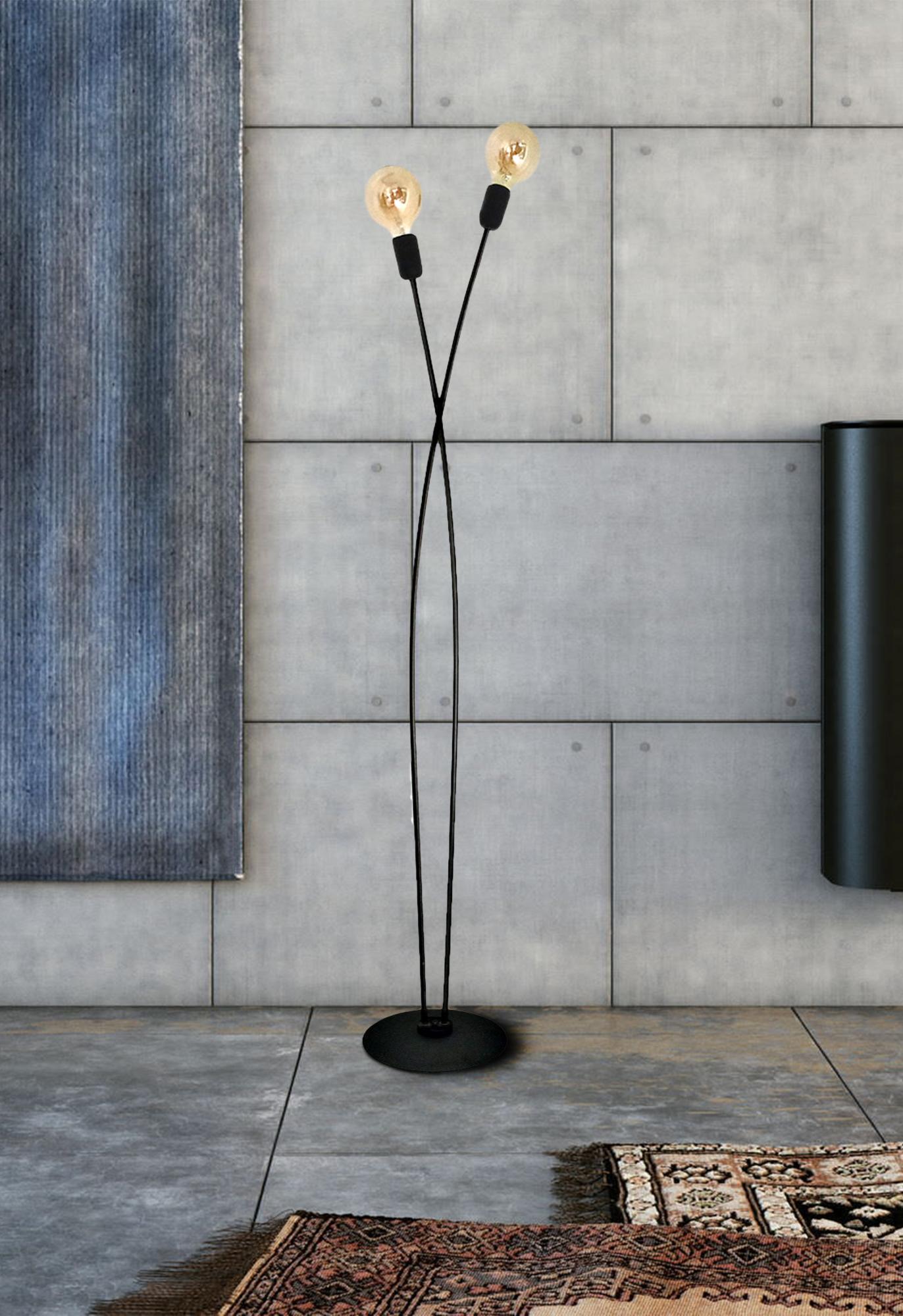 Lampada da terra Pandore nero, marrone, H 165 cm, E27 2xINSPIRE