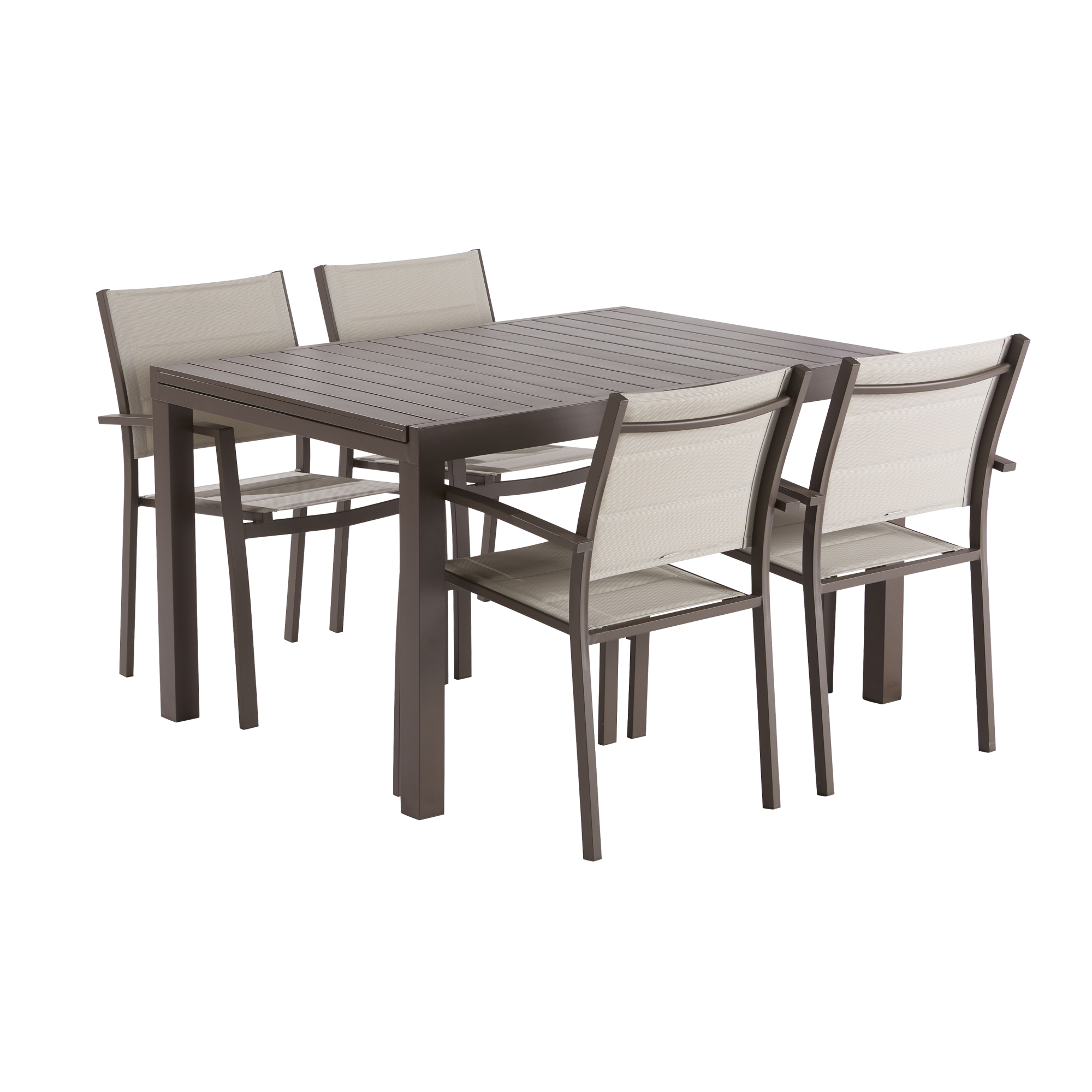 Tavolo Da Giardino VERDELOOK 60x60 Cm - Altezza 71 Cm, Piano In Vetro, Struttura Metallo Marrone, Per Esterni