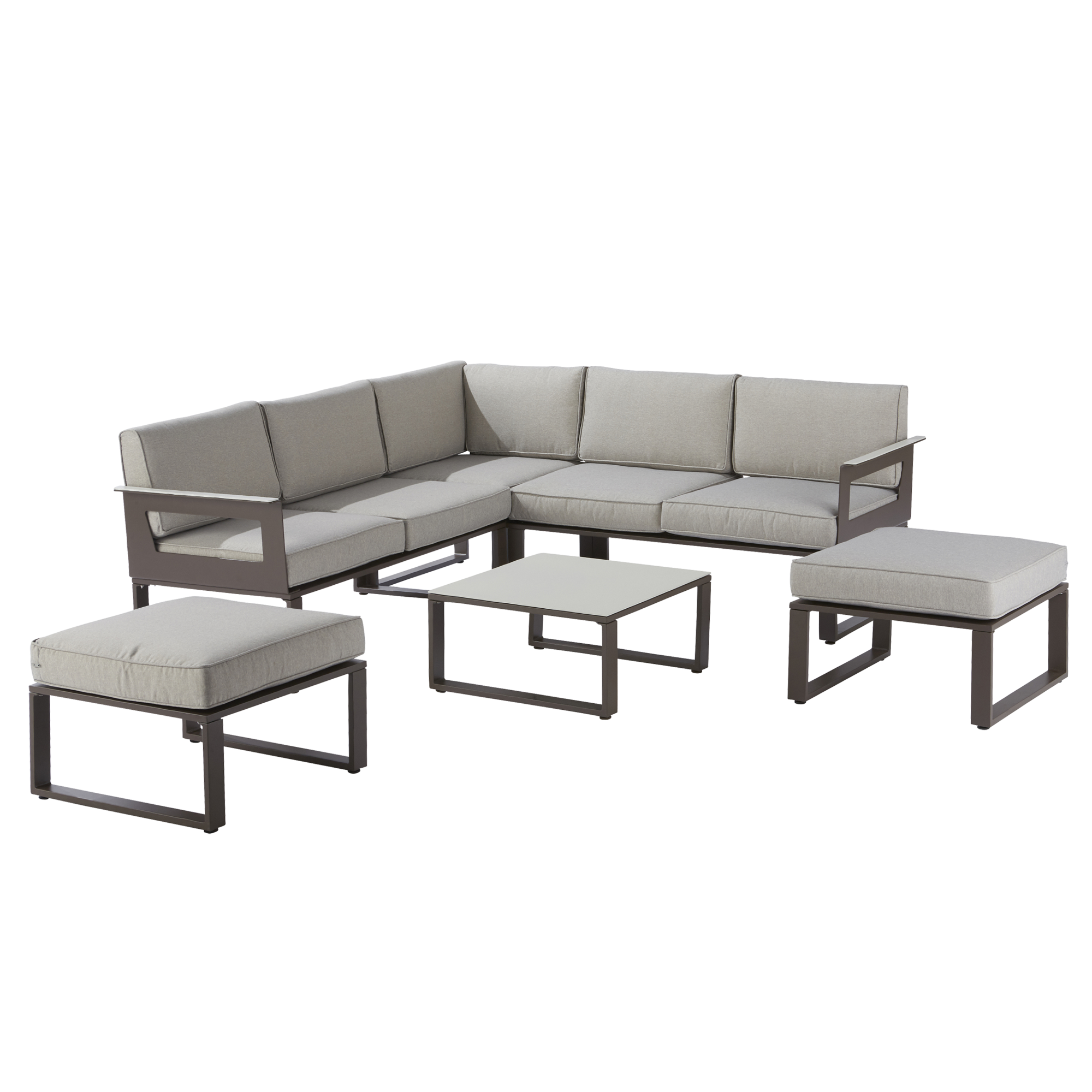 Set Divani da Giardino 6 pz con Cuscini Crema in Legno Acacia 3086929