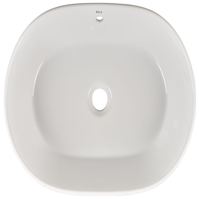 Lavabo da appoggio ovale in ceramica bianco lucido serie DRV cm 60