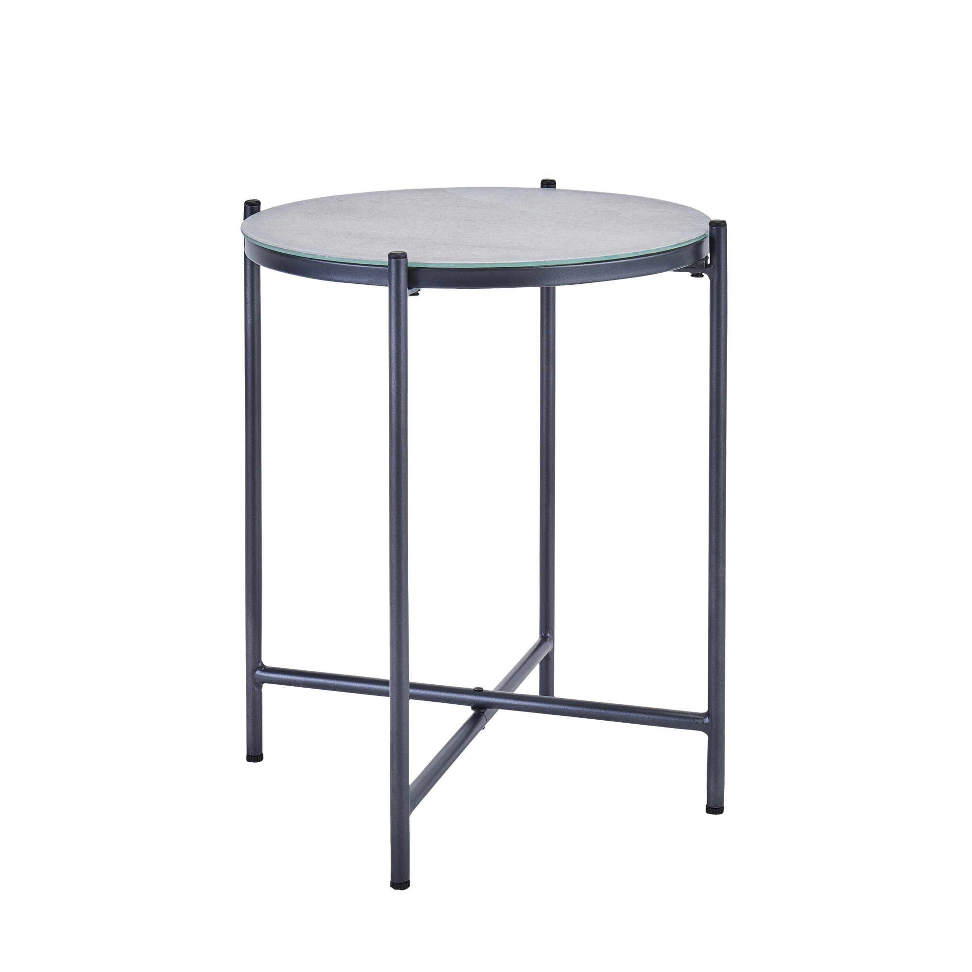 Tavolino Rotondo Da Esterno In Metallo 35,5 Cm Con Motivo Monstera - Portatile, Antiruggine, Portata 90kg Per Patio Balcone Giardino, Interno/Esterno - 3