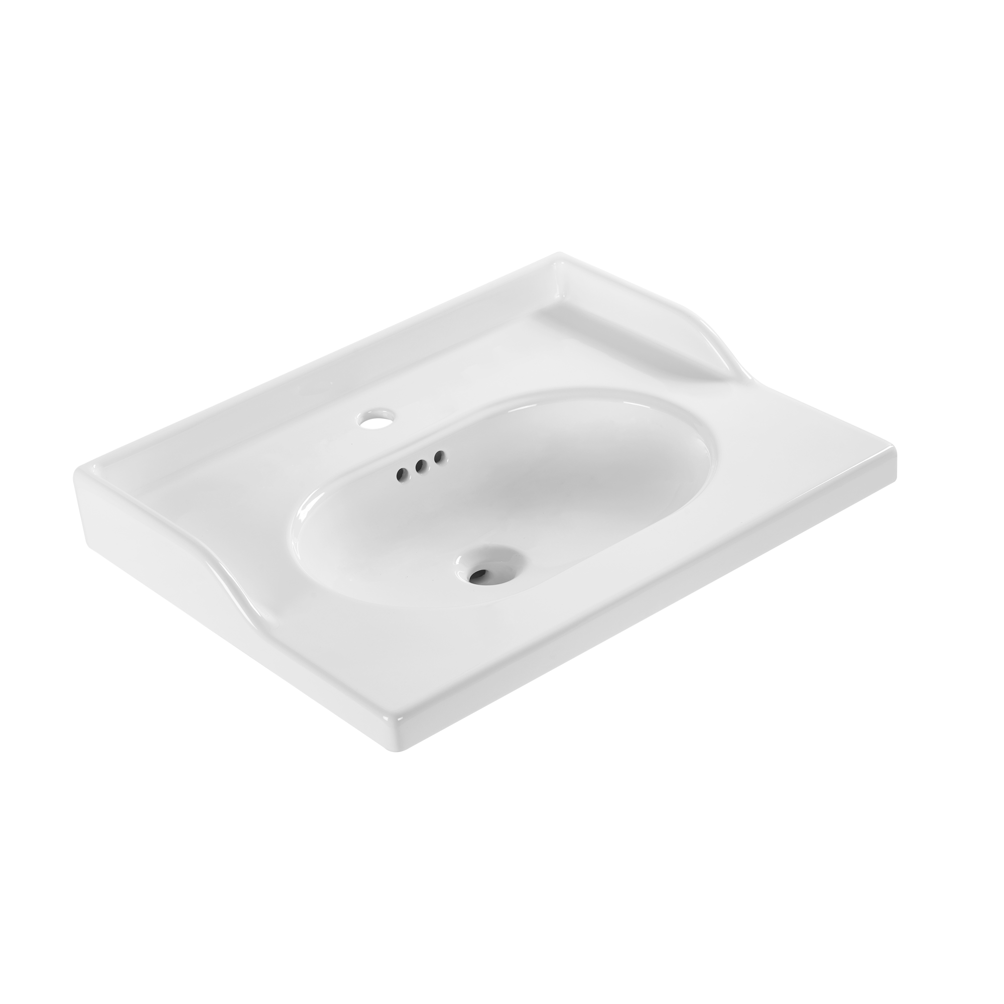 Lavabo Da Appoggio Rettangolare In Ceramica - 365x185mm Per Bagni Piccoli E Guardaroba