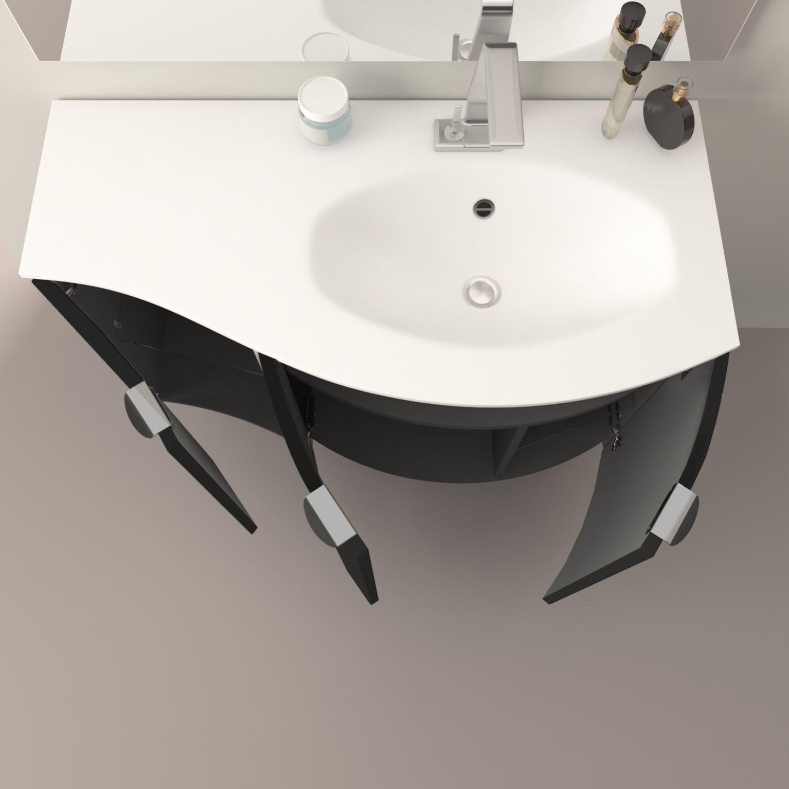 Mobile bagno Onda grigio grafite L 138 x P 61 H 80 cm | Leroy Merlin