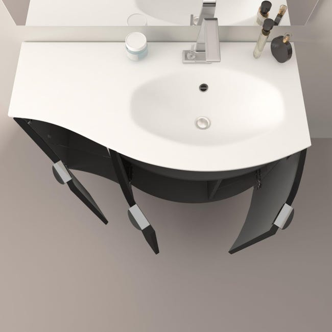 Mobile bagno Onda grigio grafite L 138 x P 61 H 80 cm | Leroy Merlin Mobile bagno Onda grigio grafite L 138 x P 61 H 80 cm | Leroy Merlin