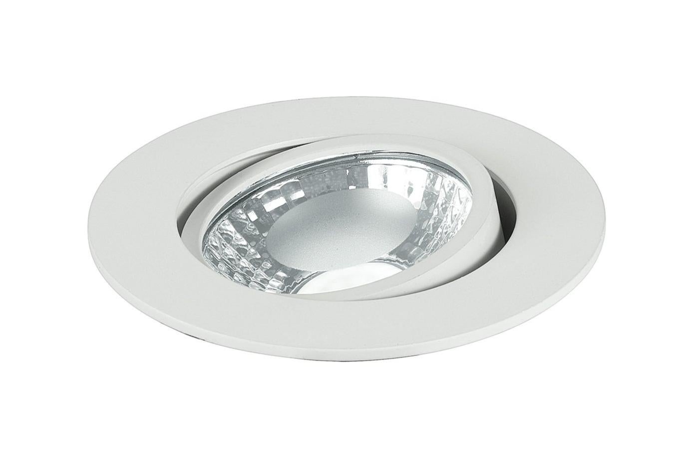 Oktaplex 9 Faretti Da Incasso Lilla S Orientabili 230V - Corpo Alluminio Bianco Per Moduli LED 50mm