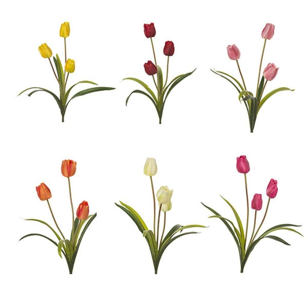 Pianta Artificiale A 5 Rami Con Fiori In Seta – Altezza 36 Cm – Bianco – Decorazione Casa Senza Manutenzione