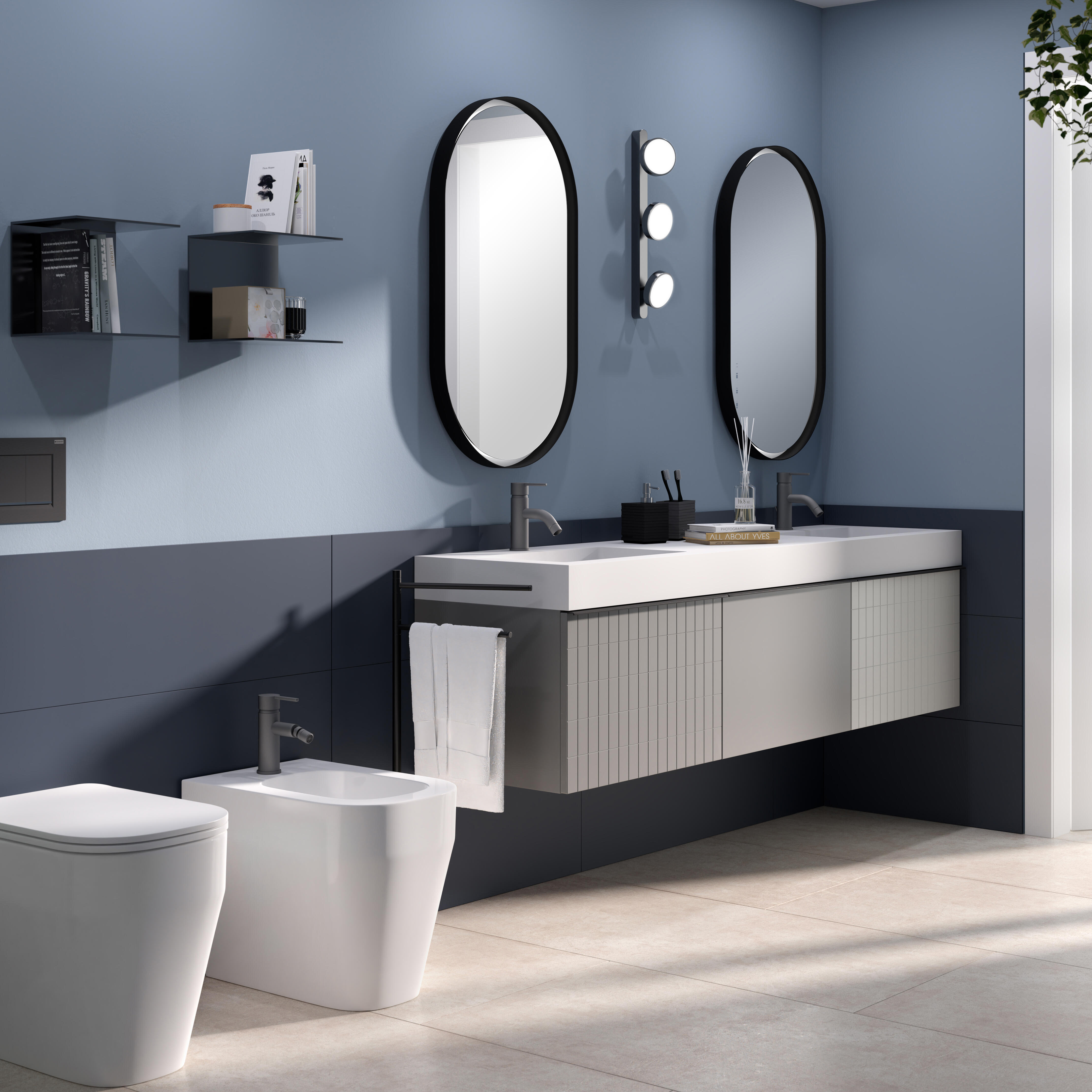 Specchio con illuminazione integrata bagno ovale Modula L 45 x H 110 cm  BADEN HAUS