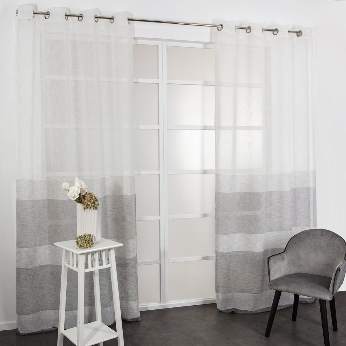 Tenda Con Occhielli, 140 X 240 Cm, Colore: Bianco Pronto Da Posare