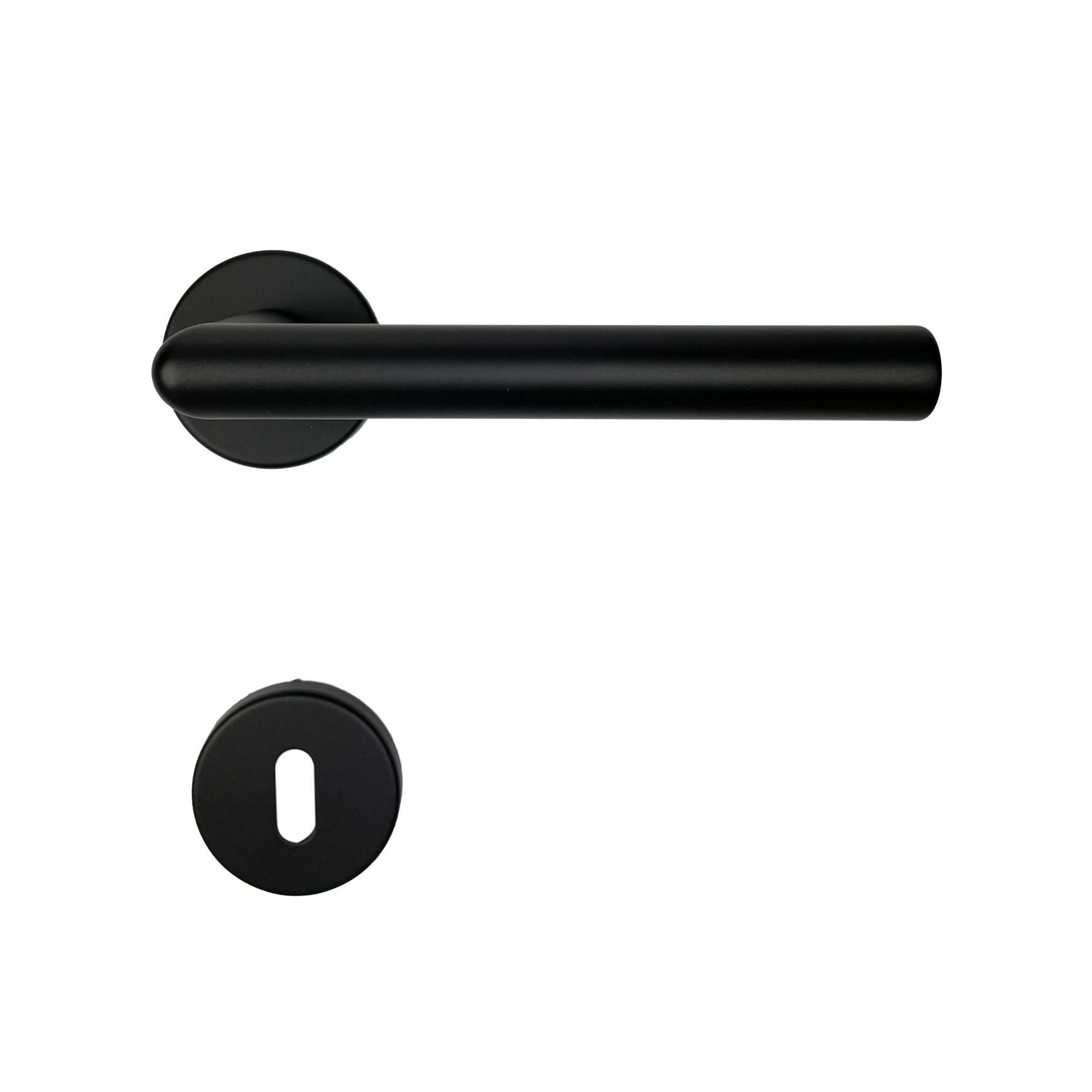 Maniglie Per Porta Yale Verona - Nero Opaco, Con Rosone E Foro Per Serratura, Per Interni Ed Esterni - Foto 10