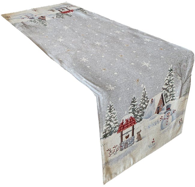 Runner Da Tavolo Frank 85x85cm - Grigio, Poliestere, Ricamo Motivi Circolari - Foto 4