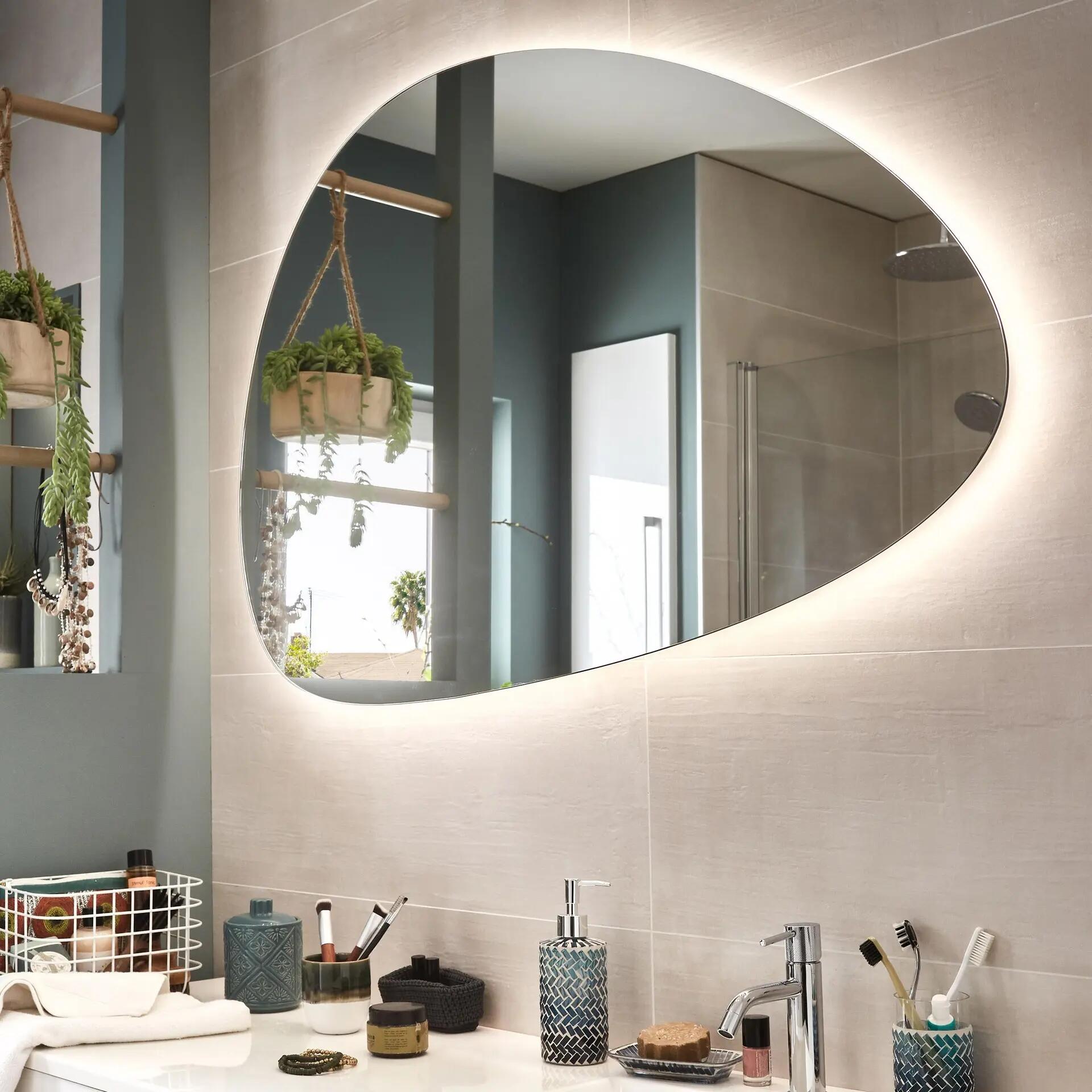 Specchio con illuminazione integrata bagno rettangolare L 105 x H 70 cm  SENSEA