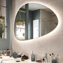 Specchio con illuminazione integrata bagno ciottolo L 90 x H 78 cm Specchio con illuminazione integrata bagno ciottolo L 90 x H 78 cm