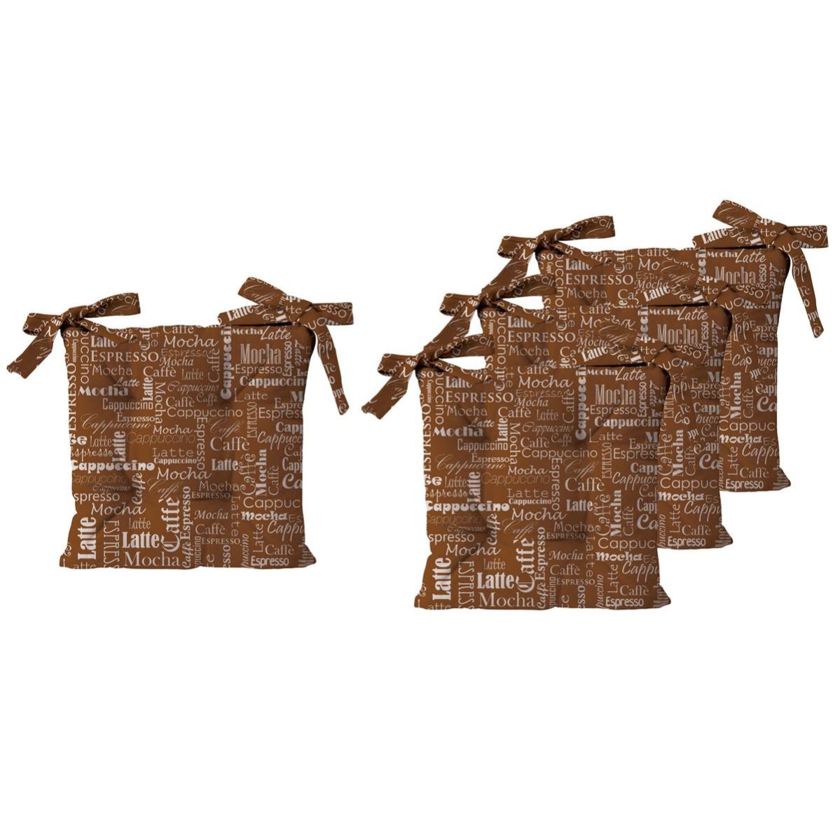 ROOM99 Aura - Cuscino per sedia, 40 x 40 cm, con nastri, per esterni, per interni ed esterni, colore beige, 1 pezzo