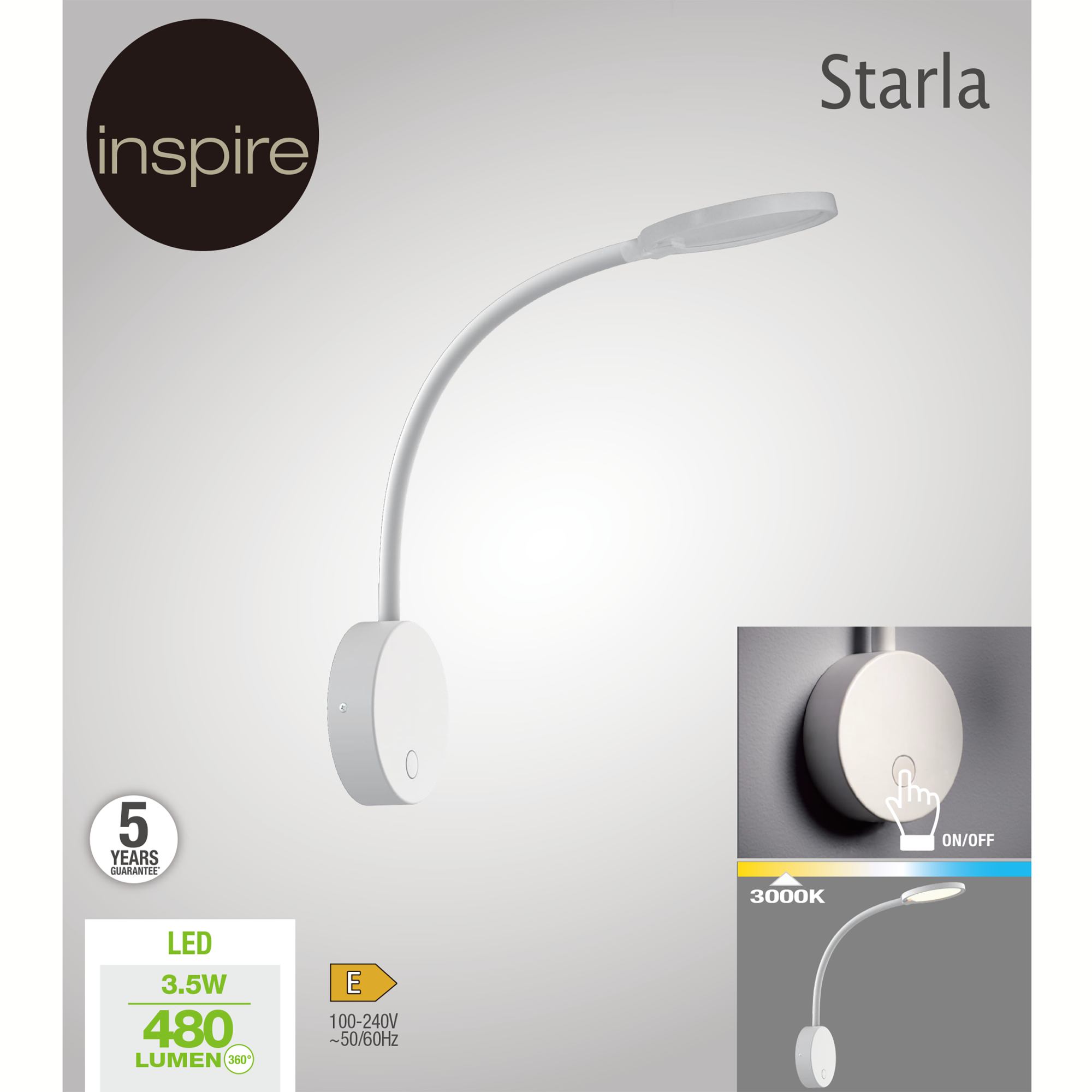 Applique moderno Starla LED bianco, in metallo, D. 10.6 cm 2.5 cm ...