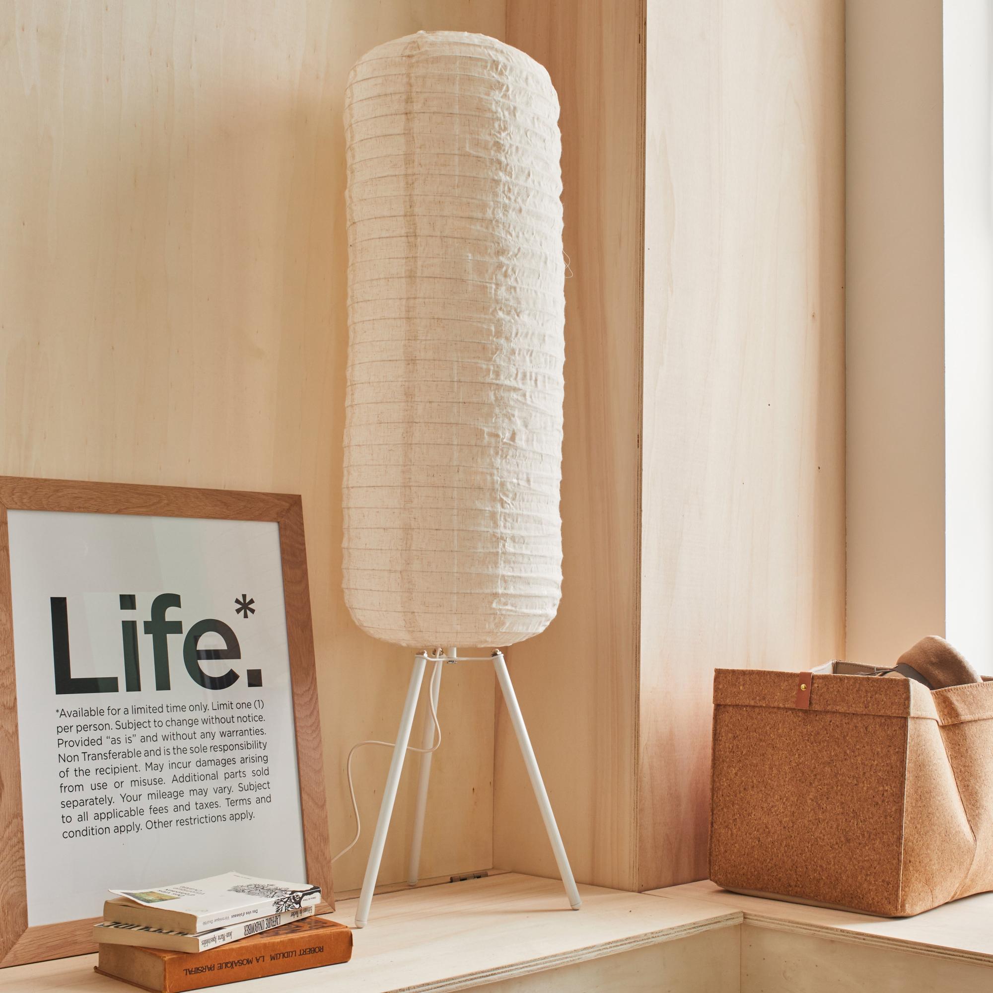 Lampada Da Terra A Treppiede In Legno - Design Moderno Per Camera Da Letto, Studio E Ufficio, Cromo/Marrone