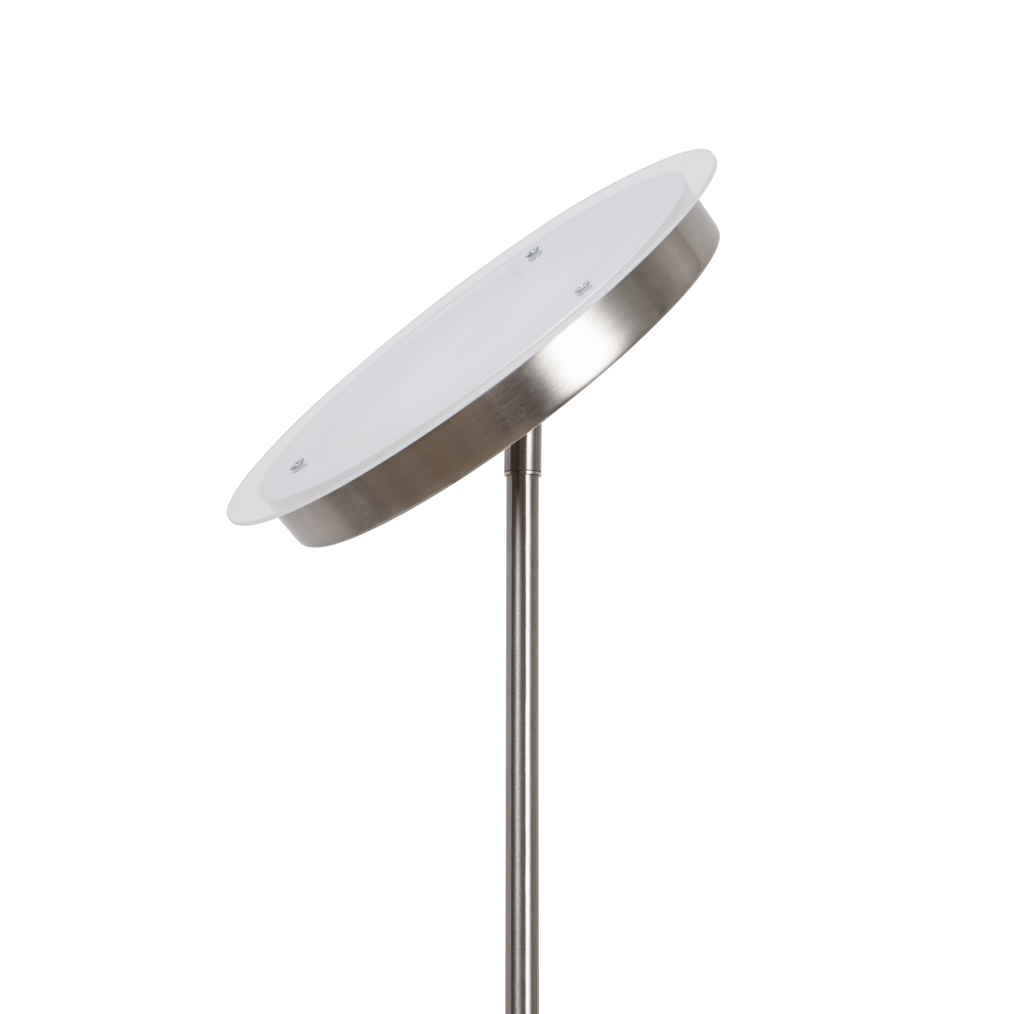 tectake® Lampada da Terra LED 20W, Piantana LED con Luce da Lettura Integrata, Arco Flessibile, Dimmerabile, Temperatura Colore Regolabile, Pannello Touch, Telecomando Magnetico - Nichel Opaco