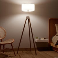 Lampada Da Terra Treppiede Legno Colore Grigio DECO MDL3009 134.5H - Foto 4