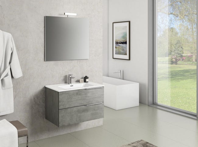 Mobile bagno cemento L 81 cm | Leroy Merlin Mobile bagno cemento L 81 cm | Leroy Merlin