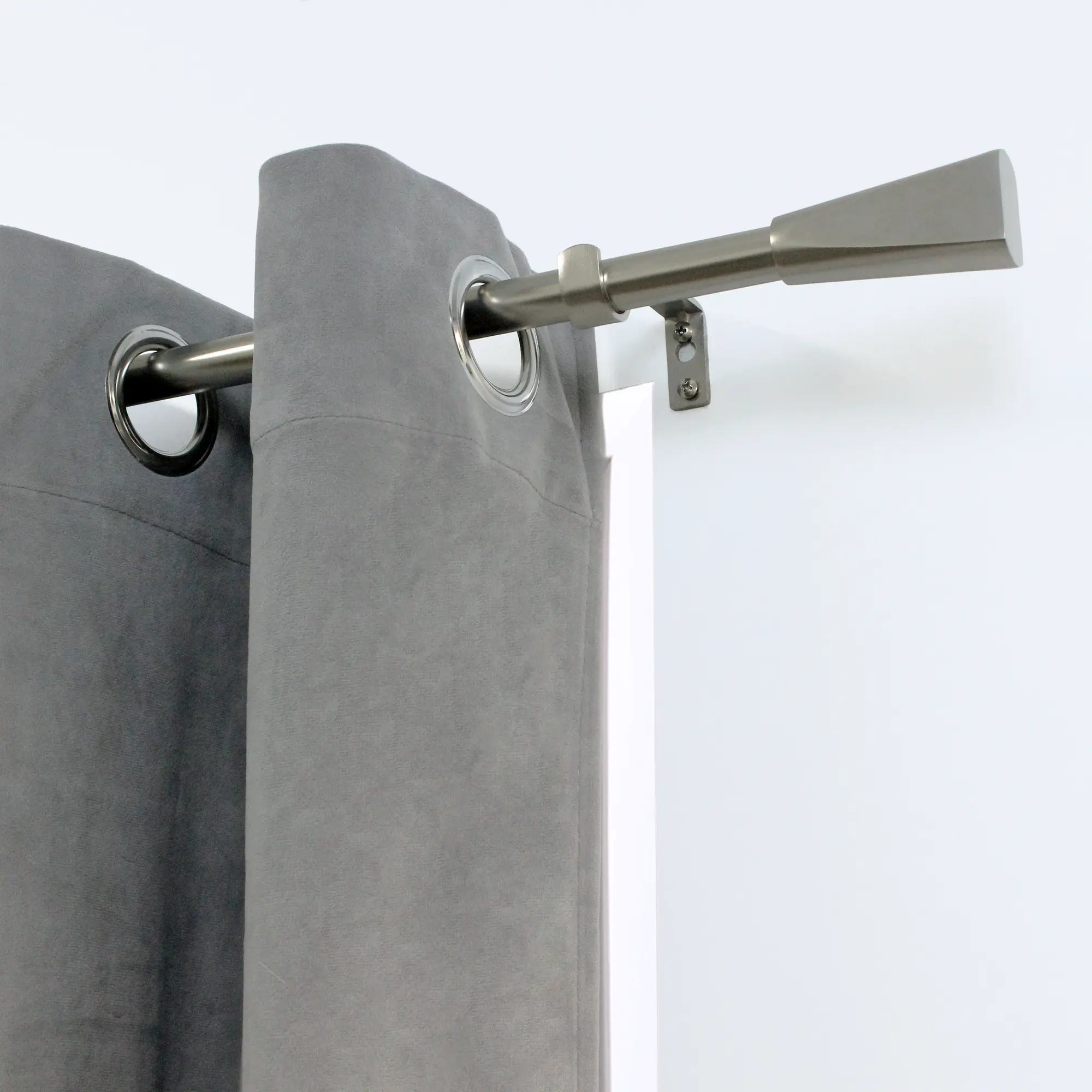 Kit bastone per tenda a pressione estensibile da 120 a 210 cm Pommel in  ferro verniciato grigio / argento Ø 19 mm INSPIRE