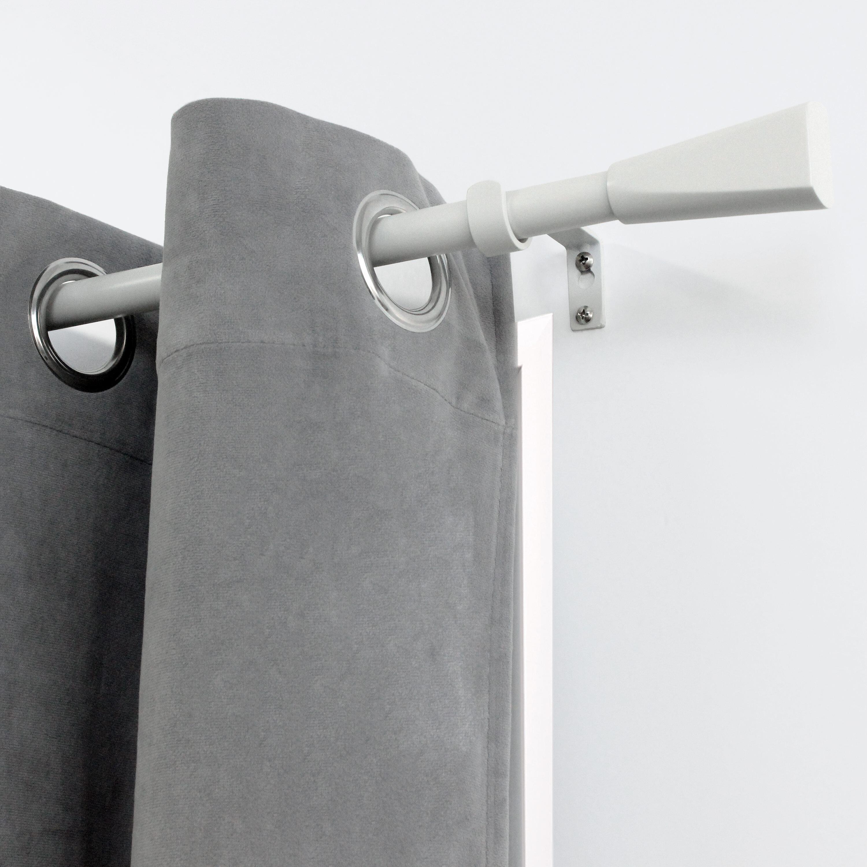 Kit bastone per tenda a pressione estensibile da 120 a 210 cm Pommel in  ferro verniciato bianco Ø 19 mm INSPIRE