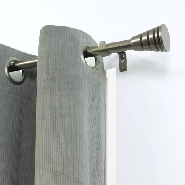 Kit bastone per tenda a pressione estensibile da 160 a 300 cm Aspyral in  ferro verniciato grigio / argento Ø 19 mm INSPIRE
