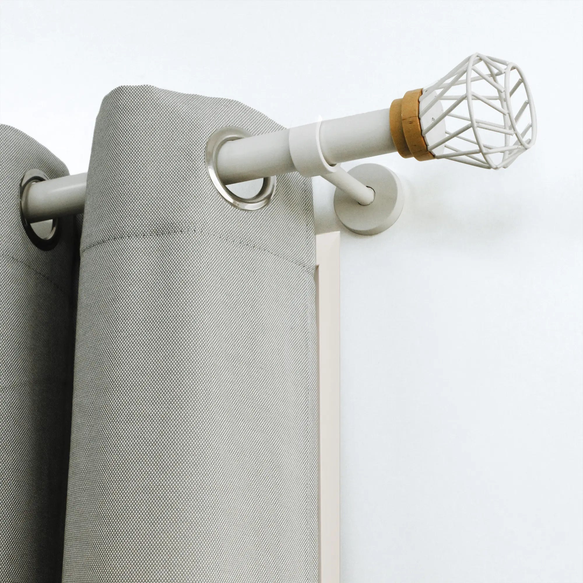 Kit bastone per tenda a pressione estensibile da 160 a 300 cm Pommel in  ferro verniciato bianco Ø 19 mm INSPIRE
