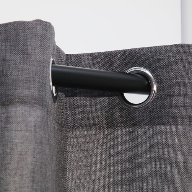 Kit bastone per tenda a pressione estensibile da 240 a 400 cm Fuji in ferro  verniciato nero Ø 28 mm INSPIRE