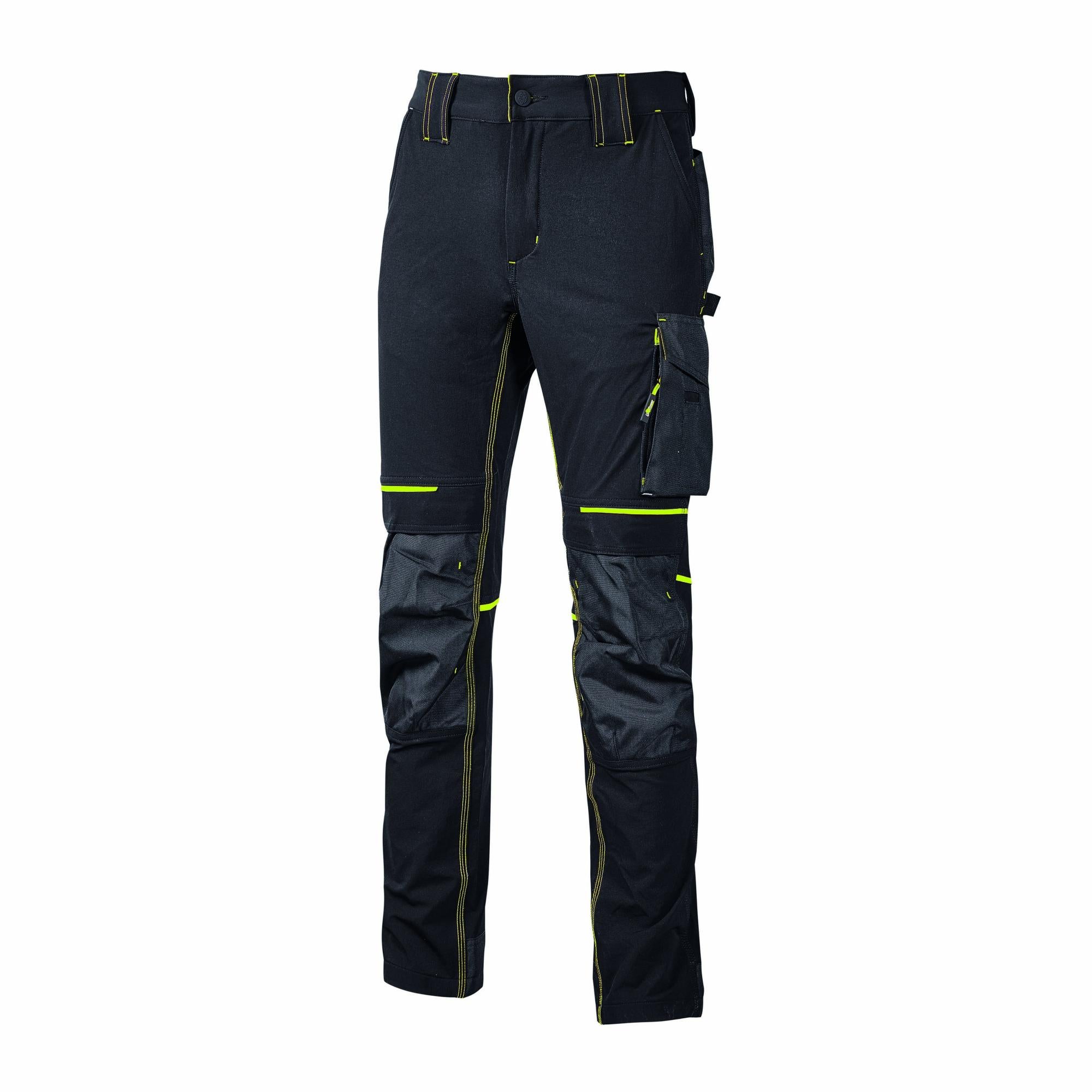 Pantalone Lavoro Click Saturn Giallo Con Rinforzi Blu Navy – Taglia 34 EUR 50 – UK