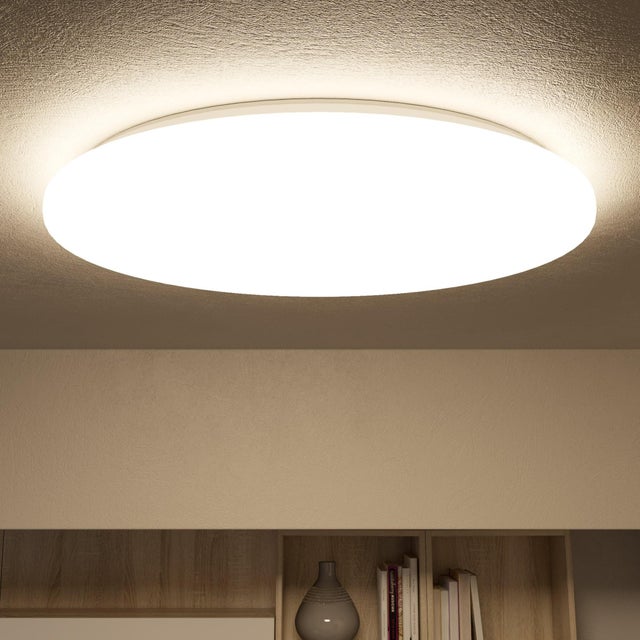 Plafoniera a LED, plafoniera moderna rotonda in legno 24W LED tricolore 30CM camera da letto, cucina, soggiorno, balcone e corridoio