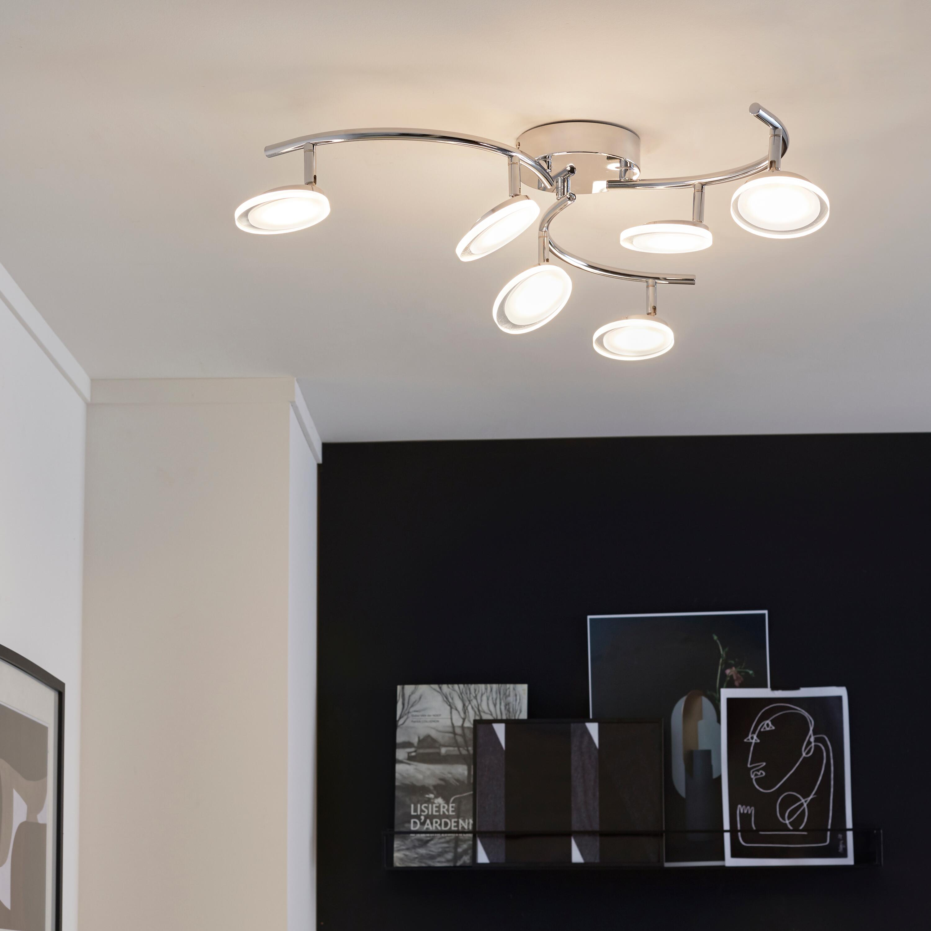 Plafoniera Moderno Loob New LED , In Metallo, Cromo D. 12 Cm 12x83 Cm ...