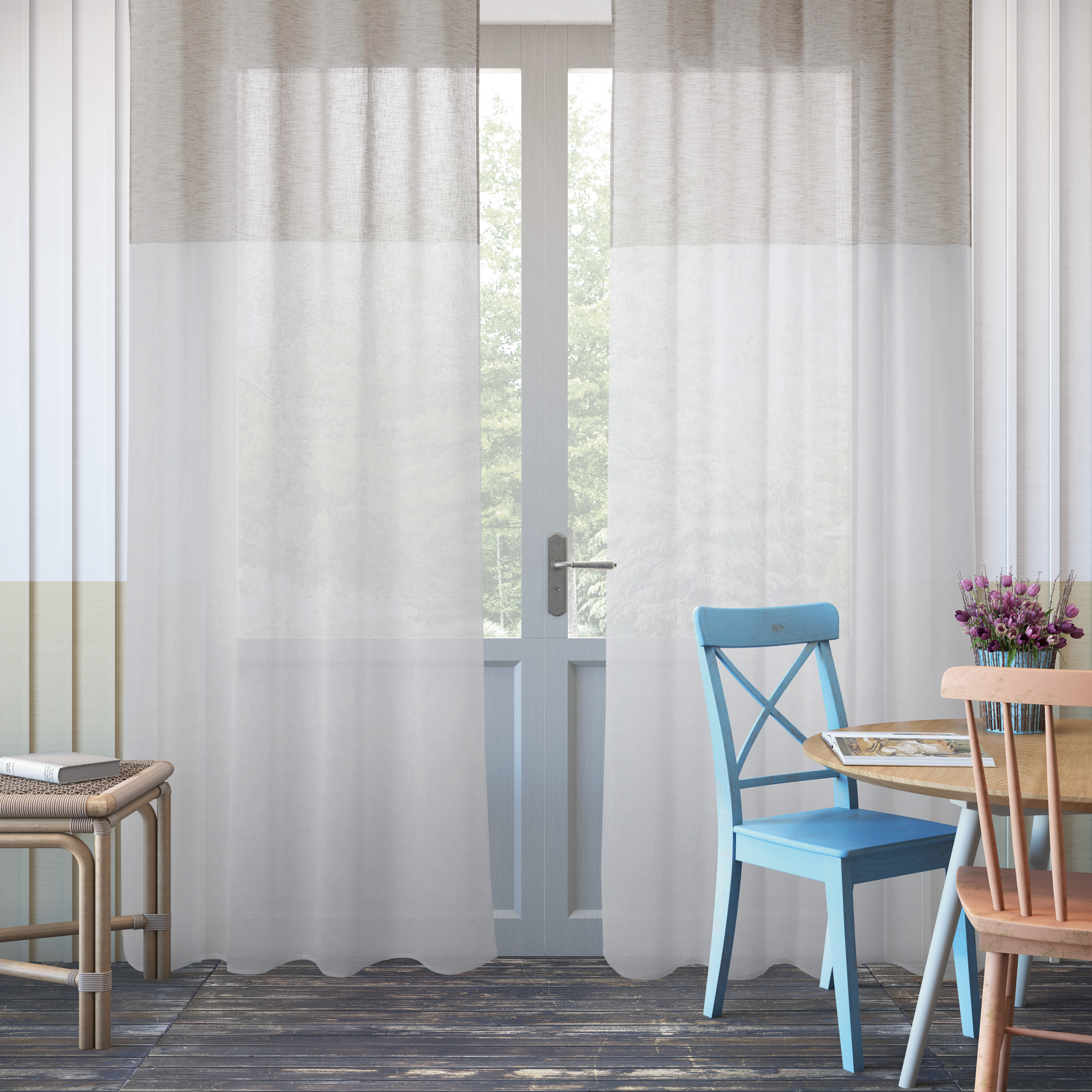 Tenda Iride azzurro occhielli 140 x 290 cm | Leroy Merlin