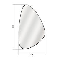 WOLIBEER Specchio Da Parete Asimmetrico 66 X 96 Cm, Specchio Da Parete Irregolare Senza Cornice Con Pannello Nero, Specchio Per Bagno, Camera Da Letto, Ingresso, Corridoio, Vanità