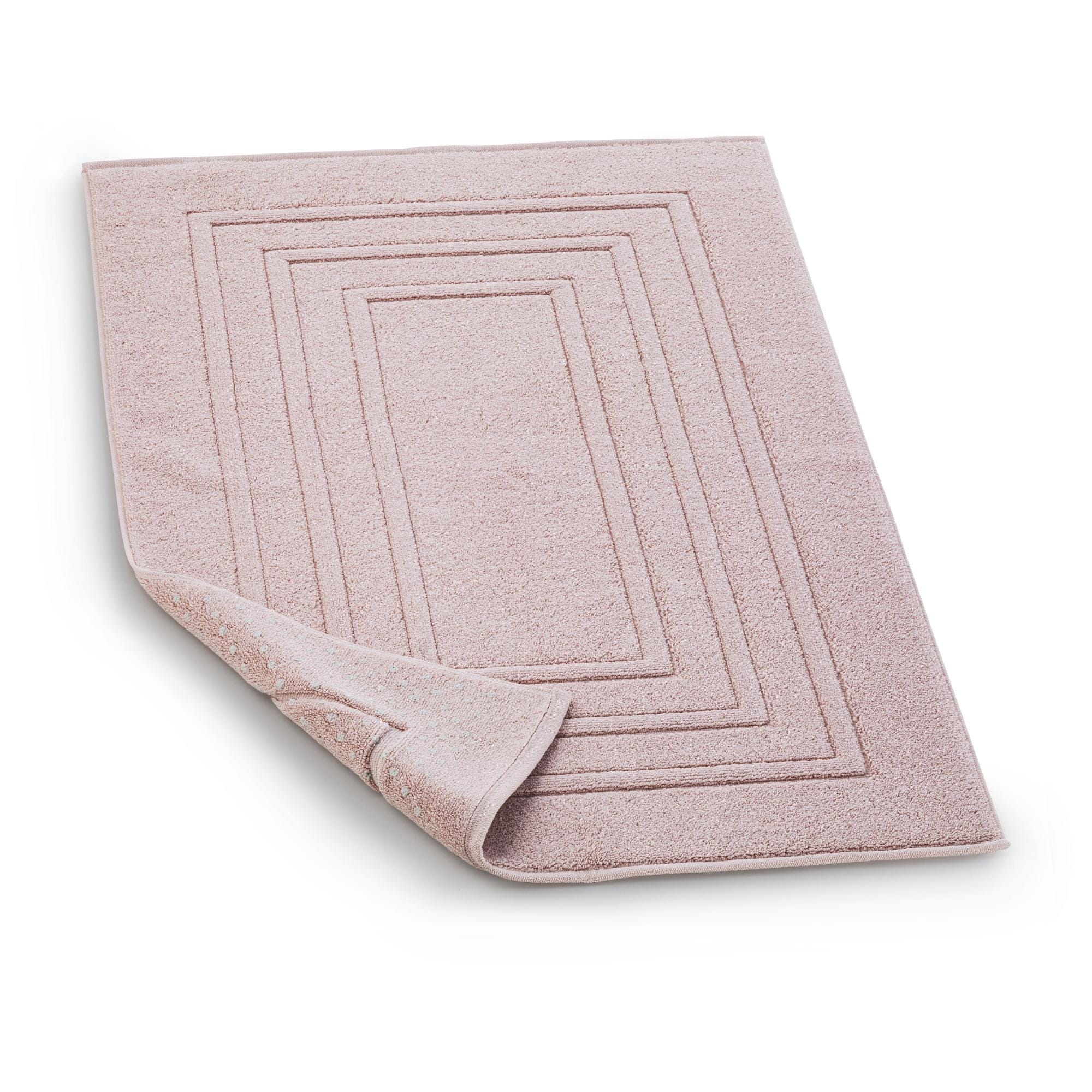 Tappeto bagno rettangolare in cotone rosa 100 x 62 cm