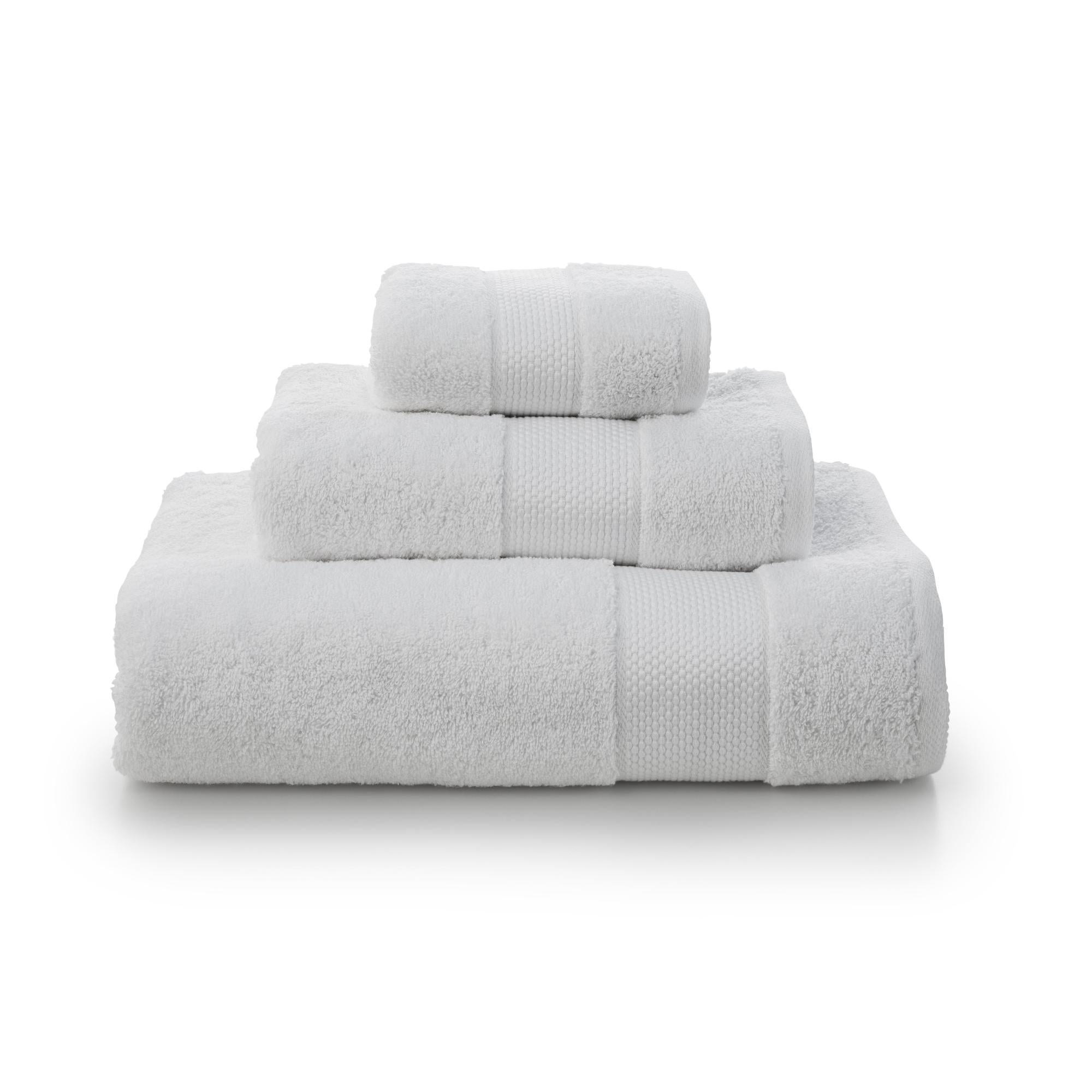 Set 3 Asciugamani Viso L'Artigiano Nido D'Ape 60x110 Cm - Puro Cotone Bianco - Morbidi E Assorbenti