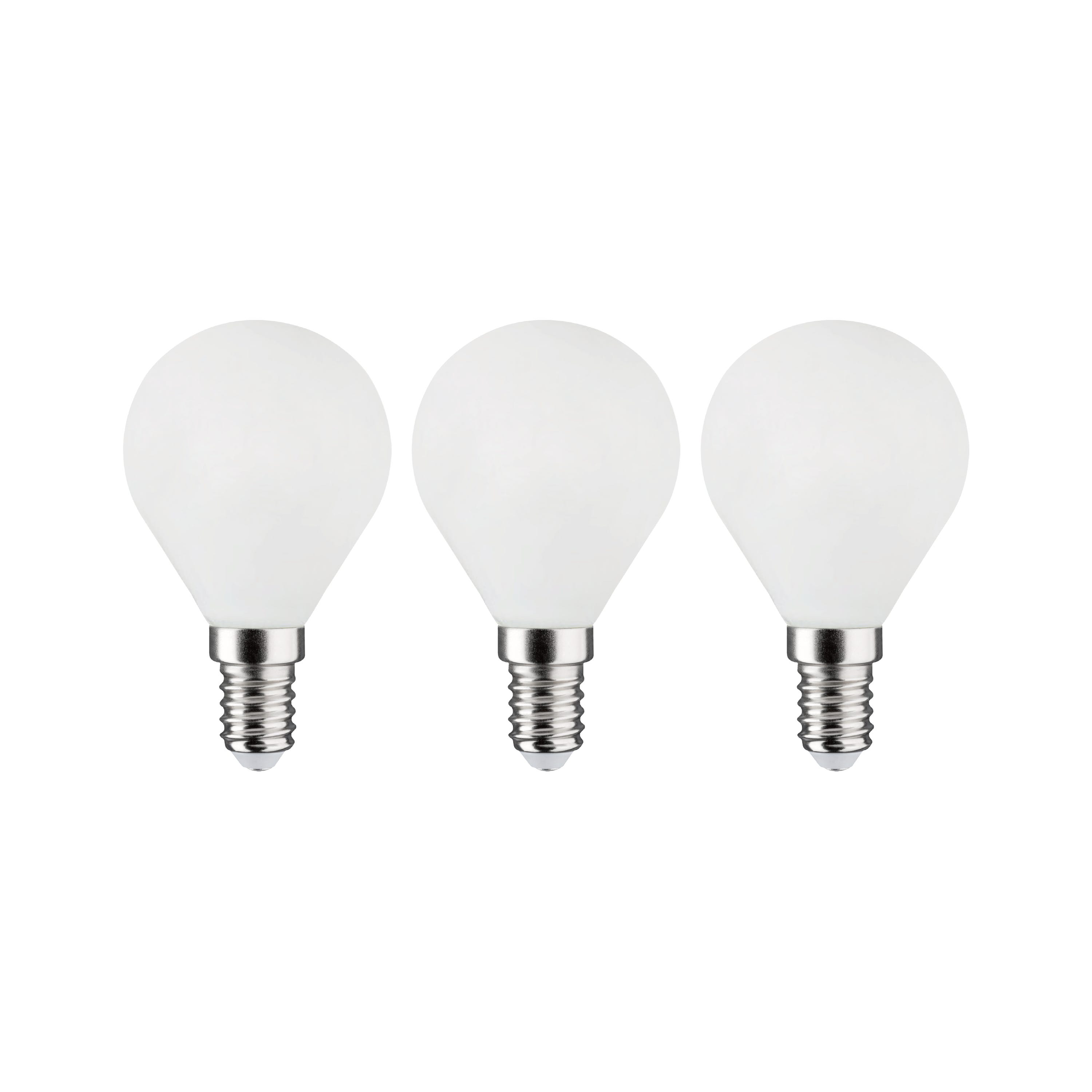 Set da 3 lampadine LED, sferico, smerigliato, luce calda, 3.4W=470LM (equiv  40 W), 320° , LEXMAN