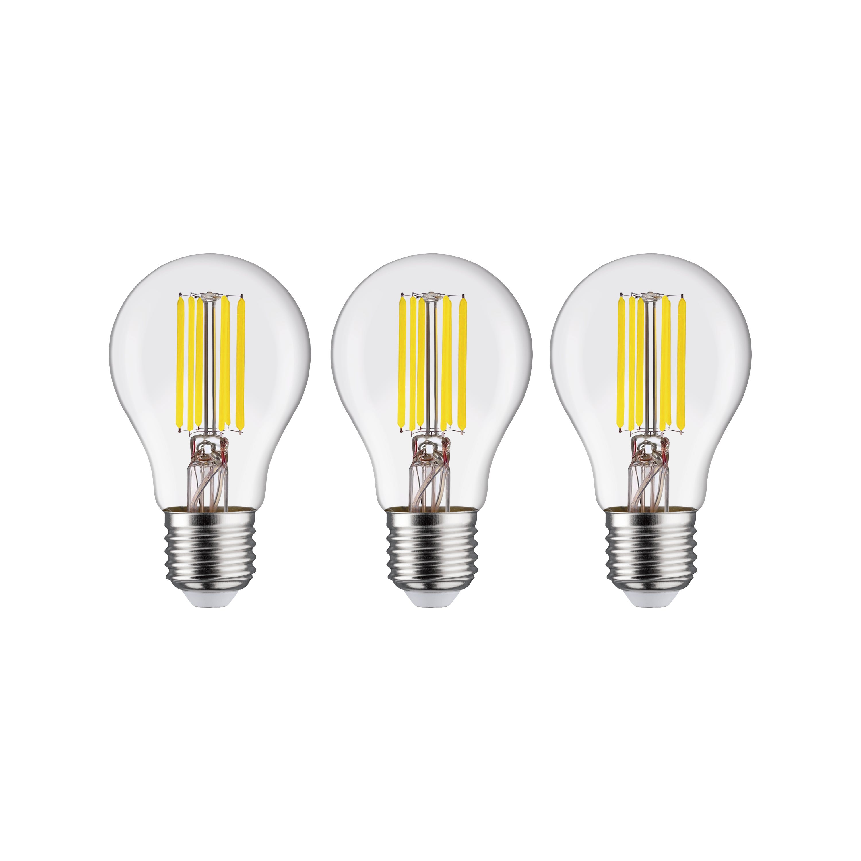 Set da 3 lampadine LED, goccia, trasparente, luce naturale, 11W=1521LM  (equiv 100 W), 320° , LEXMAN