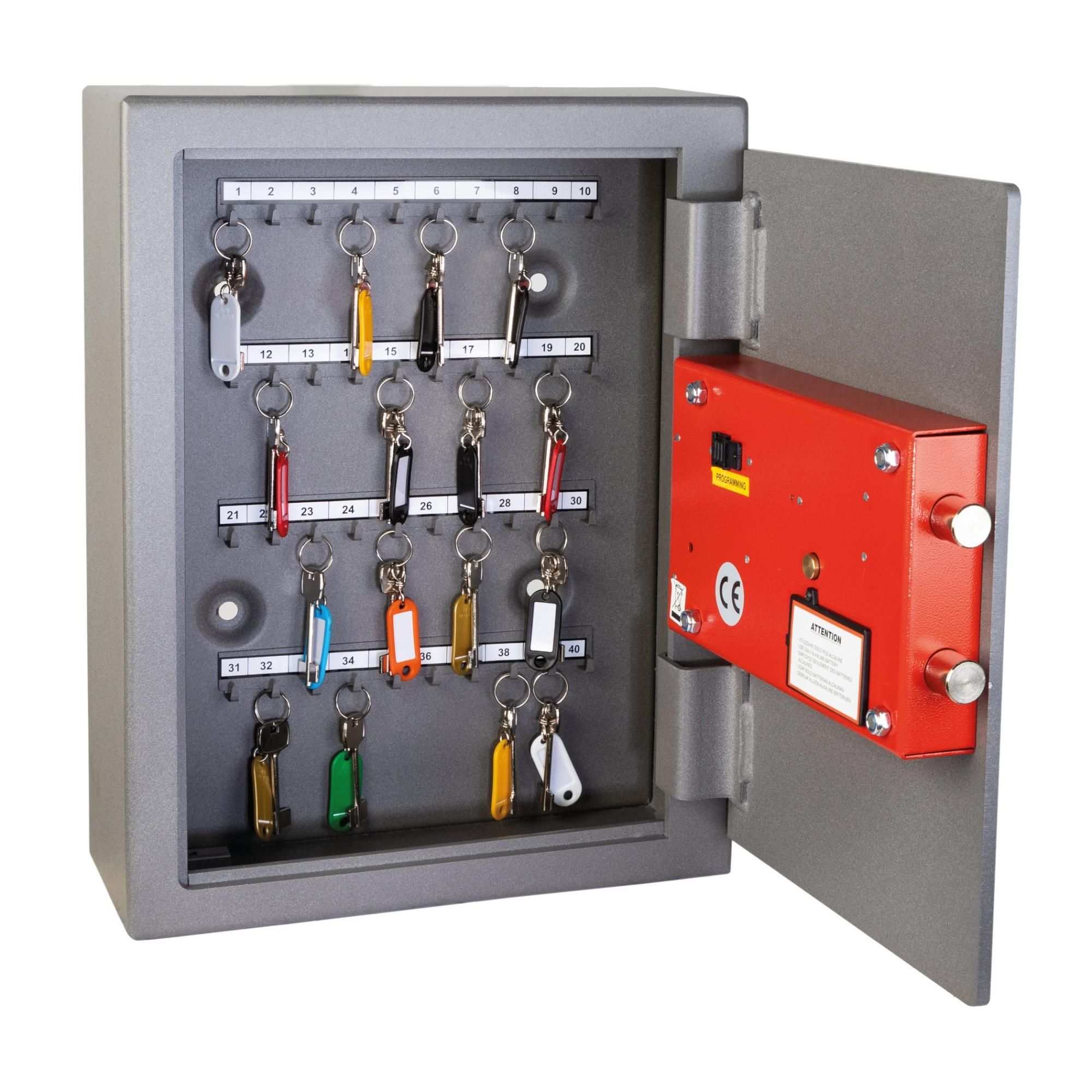 Bacheca portachiavi CE 40 48 ganci grigio argento 36 x 47 mm x