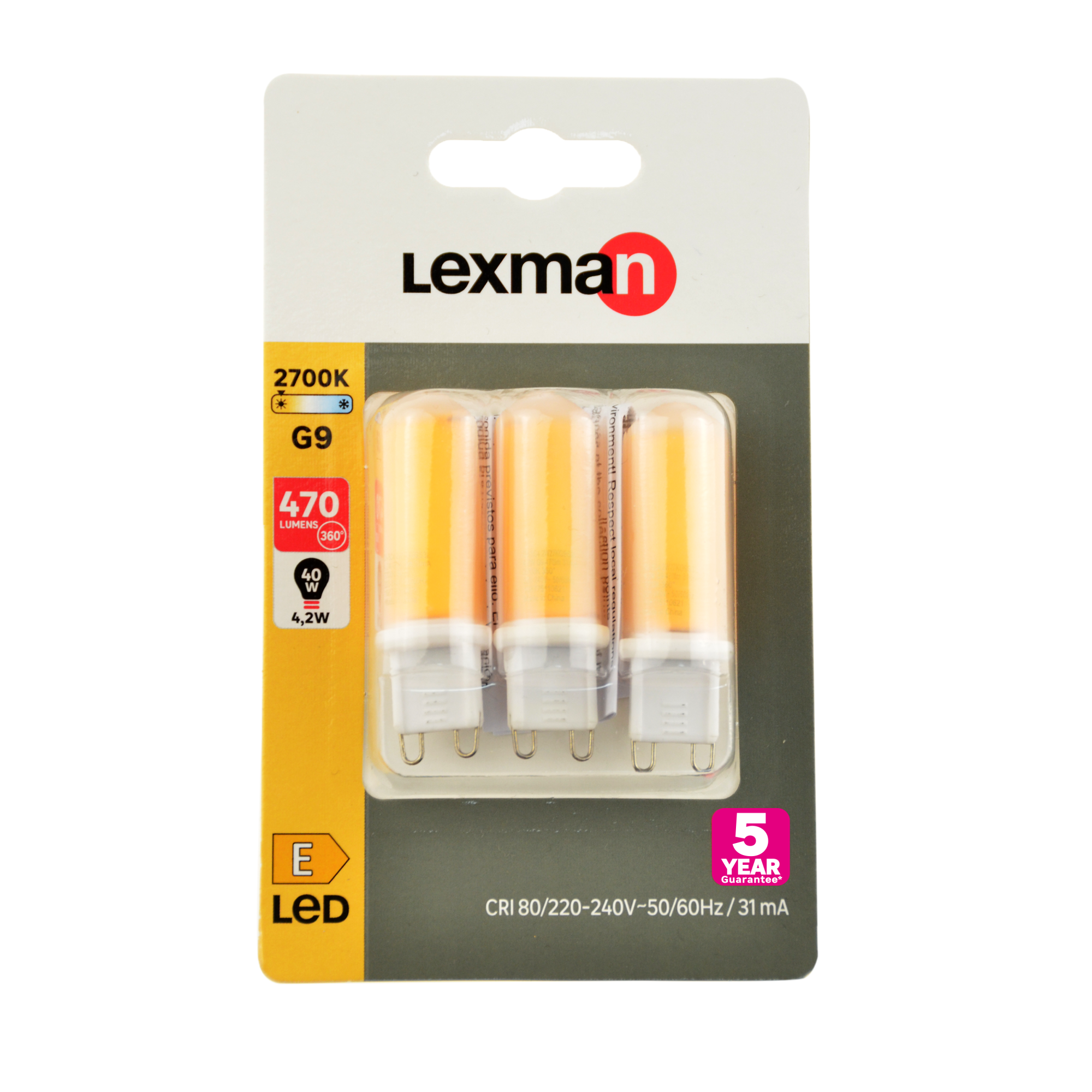 Xanlite Confezione da 3 lampadine LED a capsula classica