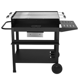 Il numero 1 del risparmio-BARBECUE A CARBONELLA GRILL CON PIANO D'APPOGGIO  IN ACCIAIO INOX 104×30×68CM