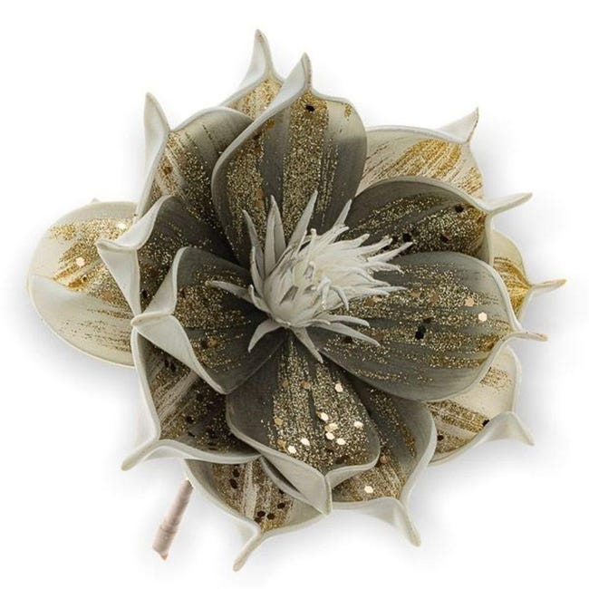 matches21 Bellissima magnolia artificiale in gommapiuma, fiore d'arte in grigio e bianco, decorazione per piante da matrimonio, come vero, 12 x 65 cm matches21 Bellissima magnolia artificiale in gommapiuma, fiore d'arte in grigio e bianco, decorazione per piante da matrimonio, come vero, 12 x 65 cm