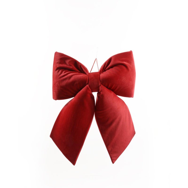 Fiocco natalizio in tessuto  H 40 cm, L 29 cm, colore rosso